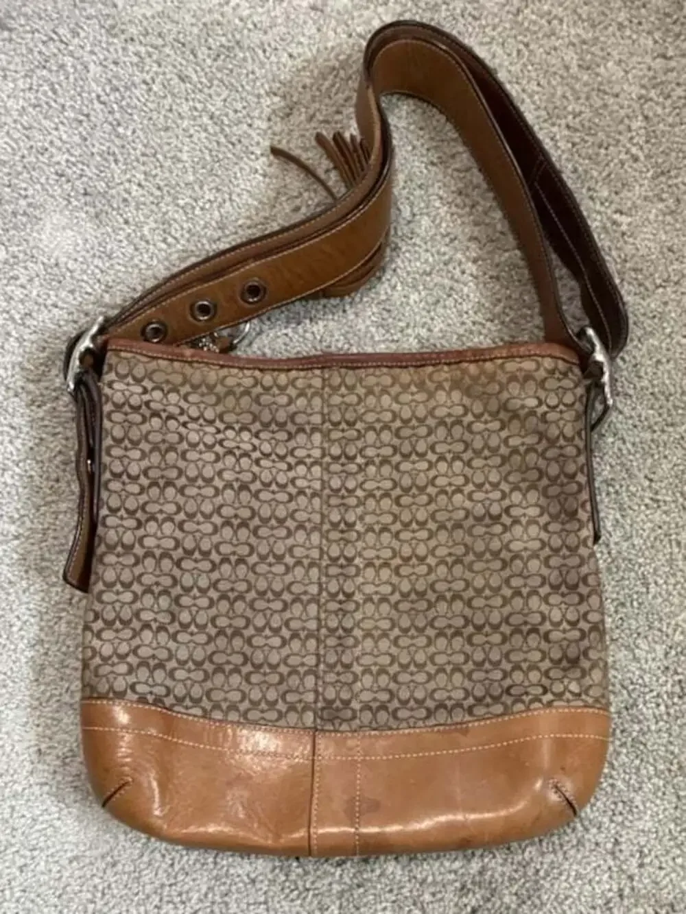 Coach Signature Canvas and Leather Crossbody Bag F10417